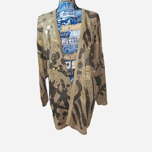 Open Cardigan linen and rayon blend Made in Italy Size Large